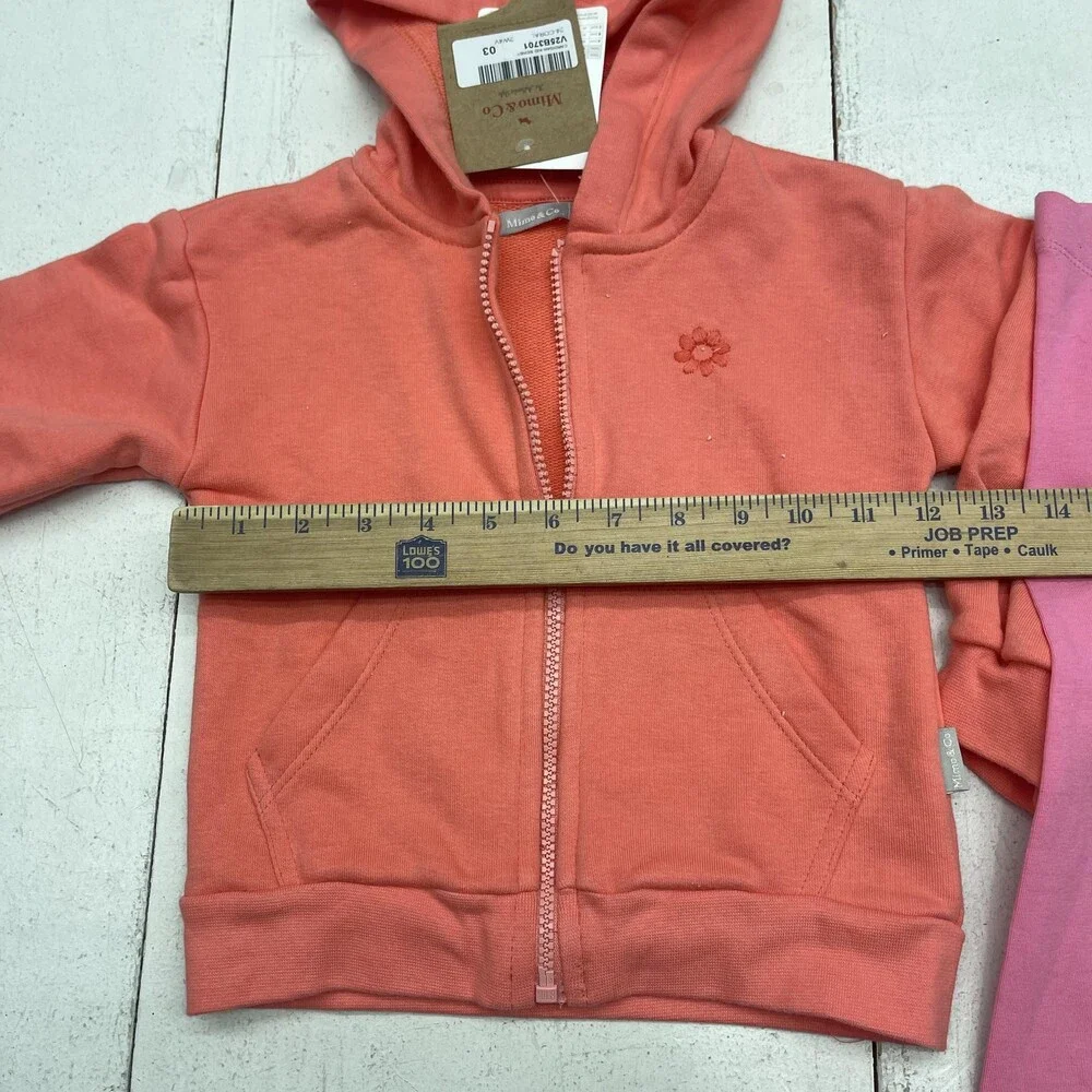 Mimo & Co Hoodie Leggings Set Girls 4 Coral Pink 2 Piece Outfit Loungewear
